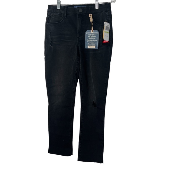 273 Democracy Black High Rise Vintage Skinny Ab Solutions Denim Jean - Picture 3 of 11